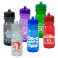 24 Oz. Translucent Sport Water Bottle with Matching Push/Pull Lid